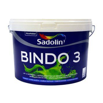 Латексна фарба Sadolin Bindo 3 для стін і стелі біла BW 9л 1375282478 фото