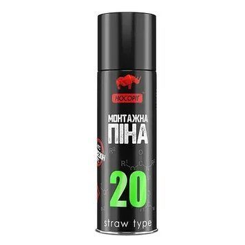 Піна монтажна ТМ Носоріг побутова ручна всесезонна 300мл 20л -15+30 1648657585 фото