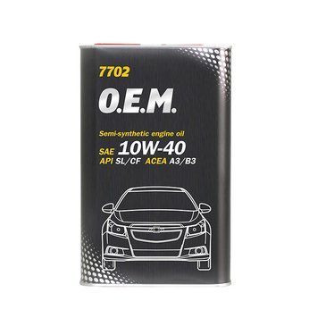 Олива моторна напівсинтетична MANNOL 7702 O.E.M. 10W-40 4 л API SL/CF OPEL Chevrolet метал 7702 фото